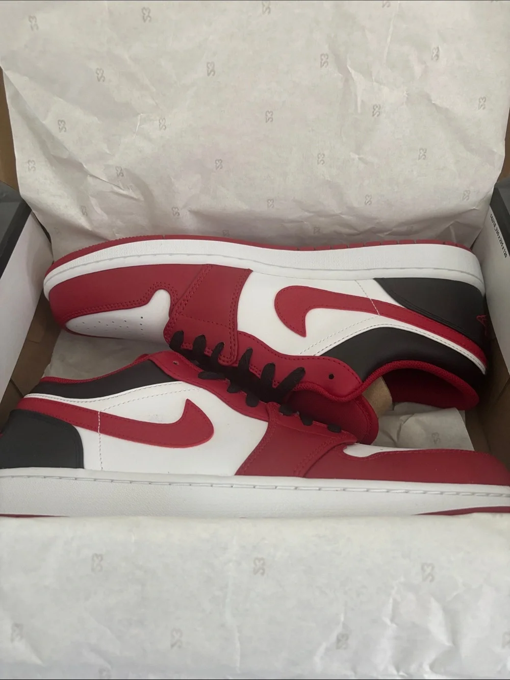 Jordan Low Top Sneakers in Red, White and Black